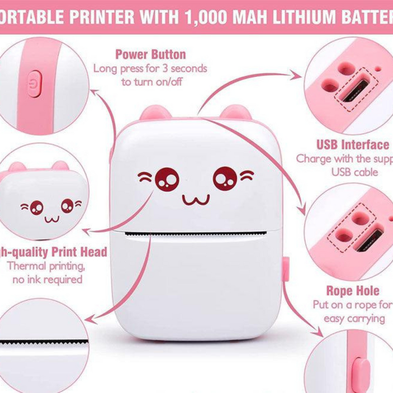 طابعة حرارية محمولة صغيرة - BT Pocket Printer